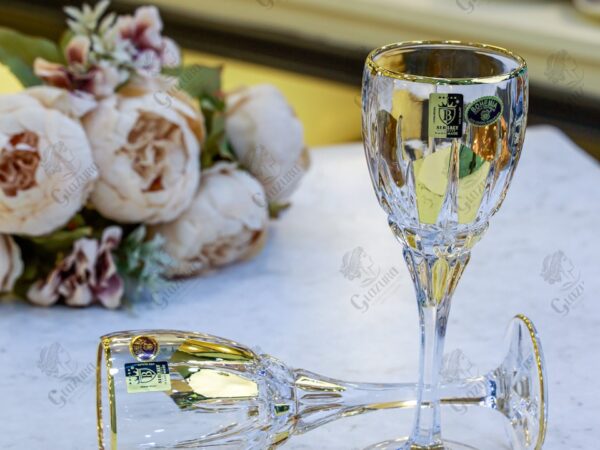 طقم كاس ايطالى 6 قطع بكارات دهبى و فضى