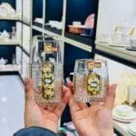 شوب 12 قطعة كريستال هاند ميد دهبى رورد بارز  6 شوب 6 شاى