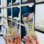 شوب 12 قطعة كريستال هاند ميد دهبى رورد بارز 6 شوب 6 شاى