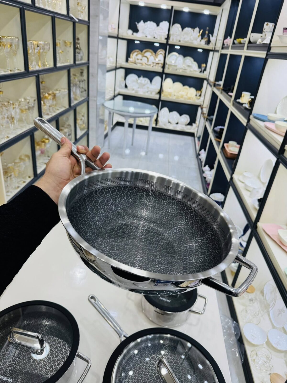 ⁦طقم حلل استيل قلب تيفال 13 قطعة 3 طبقات 18\ 10 كود 3343⁩ - الصورة ⁦5⁩