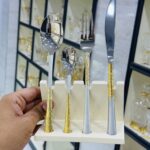 شنطة معالق أرشيا 86 قطعة دهبى فى فضى كود 3045