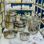 طقم حلل استيل ارشيا الاصلي بأكبر تكوين 17 قطعة + 4 غطيان هدية كود 3642